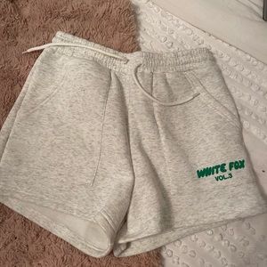 White fox sweatshorts